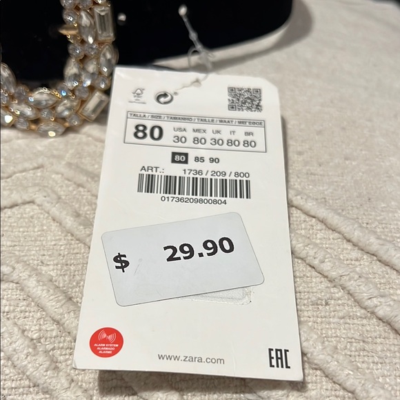 Zara Black and Gold Belt with Ornate Buckles - Picture 3 of 5